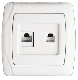 "Мадрид" Розетка RJ-45+Phone беж. ЭКФ "Мадрид" Розетка RJ-45+Phone беж. ЭКФ